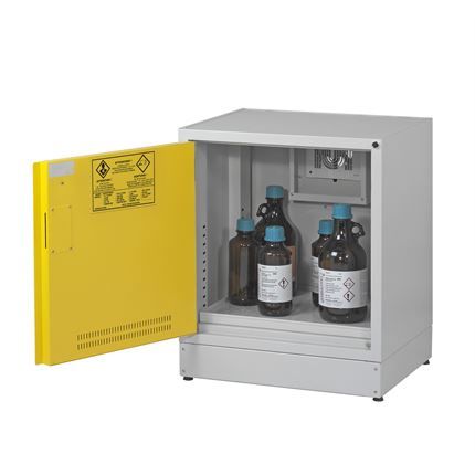 Шкаф под вытяжку для химических средств, кислот и щелочей, шириной 600 мм - A 600/50