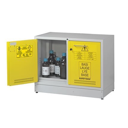 Шкаф под вытяжку для химических средств, кислот и щелочей, шириной 900 мм - AB 900/50