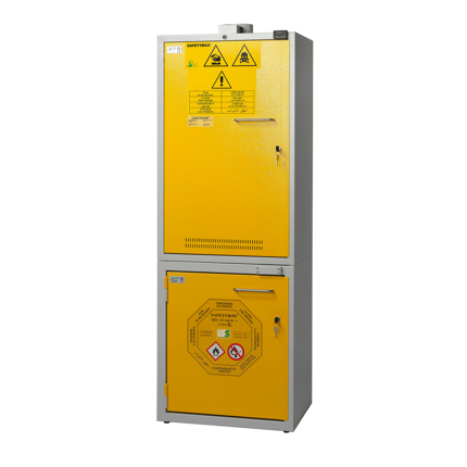 Armario para productos inflamables + productos químicos, ácidos y bases, ancho 600 mm - KEMFIRE 600 A TYPE A